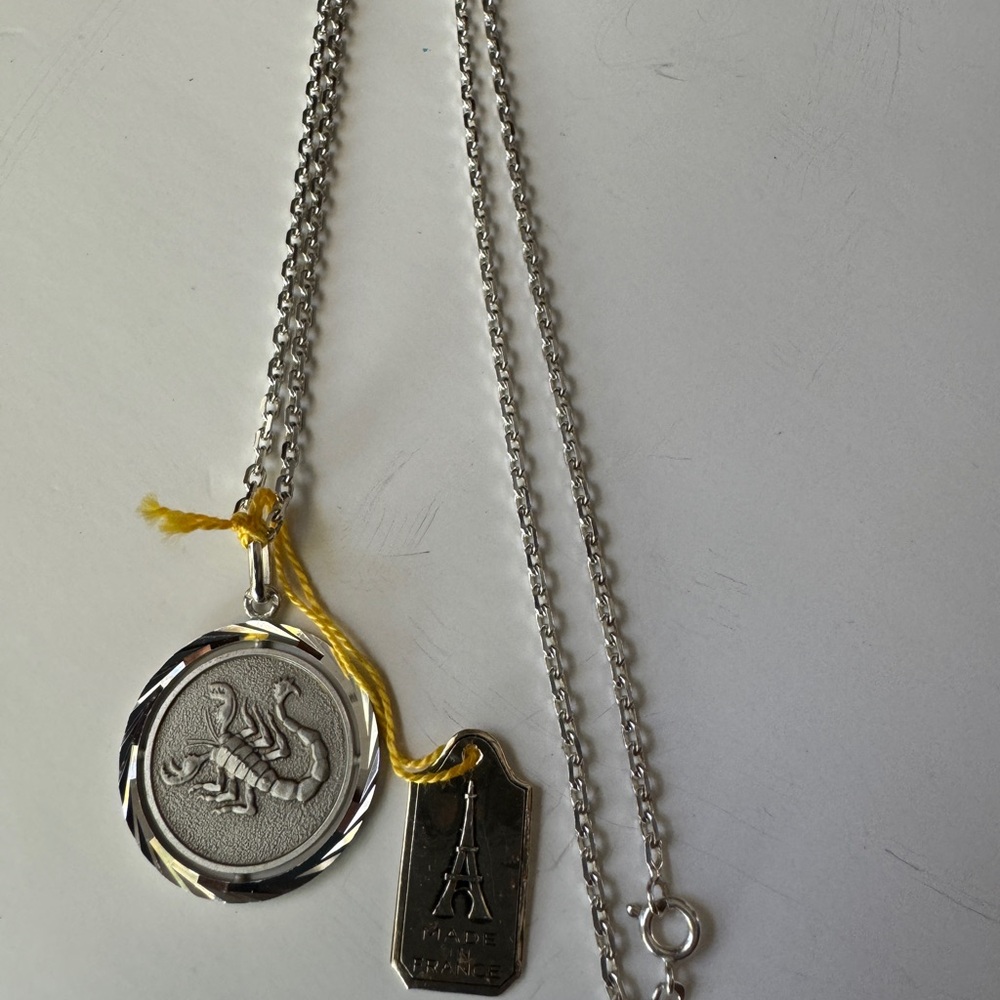 Scorpio Zodiac Silver Pendant Necklace - Picture 2 of 3